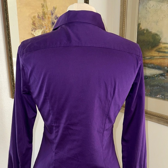 Banana Republic No Iron Purple Women's Button-Up Shirt Size 4 - Picture 8 of 13